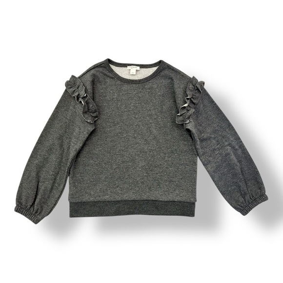 Crewcuts Other - Crewcuts | Girls’ Ruffle Shoulder Sweatshirt (M) 🩶